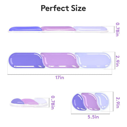 Ergonomic Gel Wrist Rest Set – Keyboard and Mouse Support Pad with Soft Cushioning for Office, Work, Gaming, and Study – Anti-Slip Base, Comfortable Design (Purple).