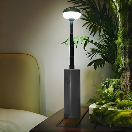 Portable Telescopic Camping Light with 5000mAh Battery – Rechargeable, IPX65 Waterproof, Magnetic & Multi-Mode Outdoor Lamp (Grey).