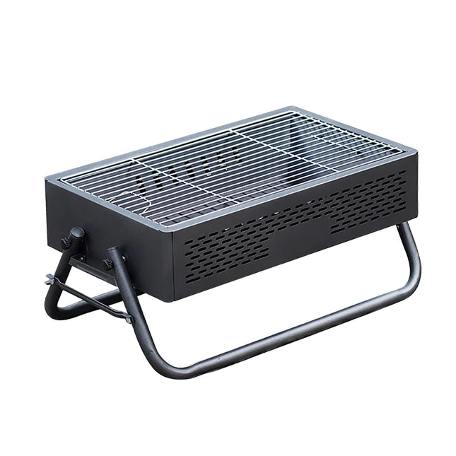 Portable Charcoal Grill with Foldable Legs & Stainless Steel Grate – Compact Outdoor BBQ for Camping, Picnics & Backyard Gatherings (Gray).