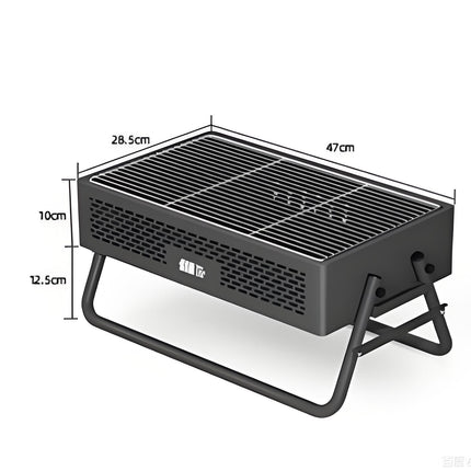 Portable Charcoal Grill with Foldable Legs & Stainless Steel Grate – Compact Outdoor BBQ for Camping, Picnics & Backyard Gatherings (Gray).