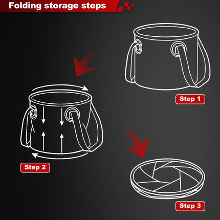 Multi-Use Collapsible Bucket – Foldable Camping Container with Dual Handles, 10L/20L Capacity, Supports 22 lbs or 44 lbs, Waterproof PVC Mesh for Fishing, Washing, Picnics & Outdoor Use (Coffee,Trumpet).