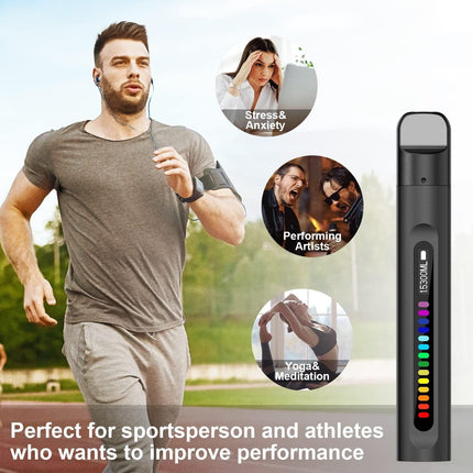 Portable Smart Breathing Trainer – Rechargeable Respiratory Exercise Device with LED Progress Bar | Boost Lung Capacity & Endurance for Athletes, Runners & Fitness Enthusiasts.