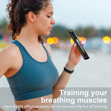 Portable Smart Breathing Trainer – Rechargeable Respiratory Exercise Device with LED Progress Bar | Boost Lung Capacity & Endurance for Athletes, Runners & Fitness Enthusiasts.