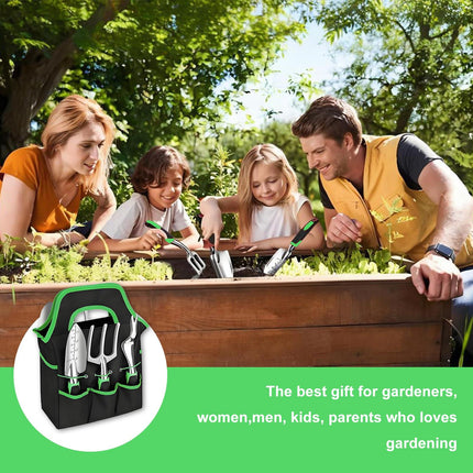 Complete 8-Piece Garden Tool Set with Carry Bag – Stainless Steel & Aluminum Tools for Digging, Pruning, Planting, and Weeding.