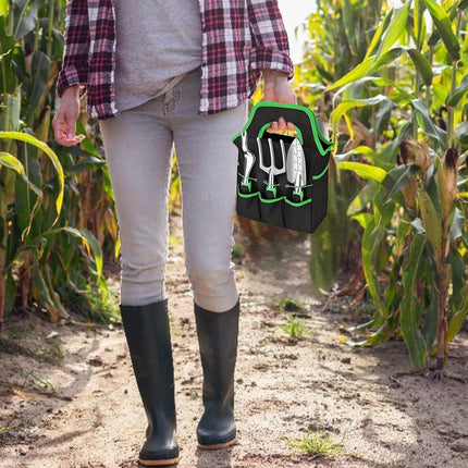 Complete 8-Piece Garden Tool Set with Carry Bag – Stainless Steel & Aluminum Tools for Digging, Pruning, Planting, and Weeding.