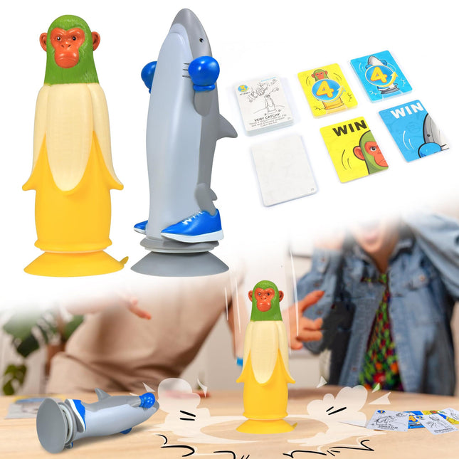 Banana Monkey vs Sharkman Flip Game – Fun Toss & Flip Challenge for Family, Party & Group Play | Other Action Games Available In-Store.