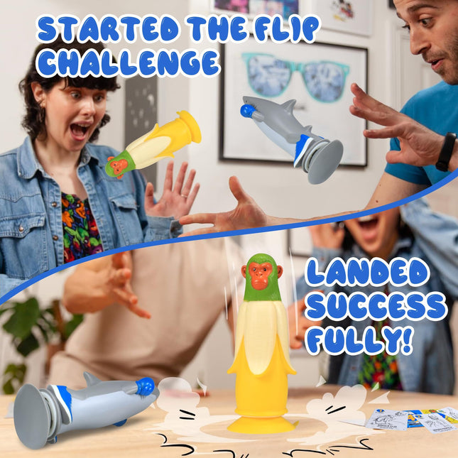 Banana Monkey vs Sharkman Flip Game – Fun Toss & Flip Challenge for Family, Party & Group Play | Other Action Games Available In-Store.