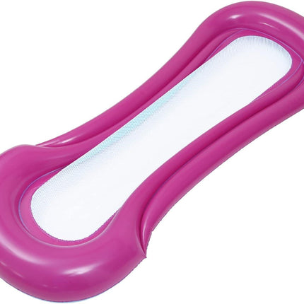 Inflatable Red Floating Bed: Portable Foldable Swimming Mat for Pool Lounging, Water Fun & Beach Relaxation.