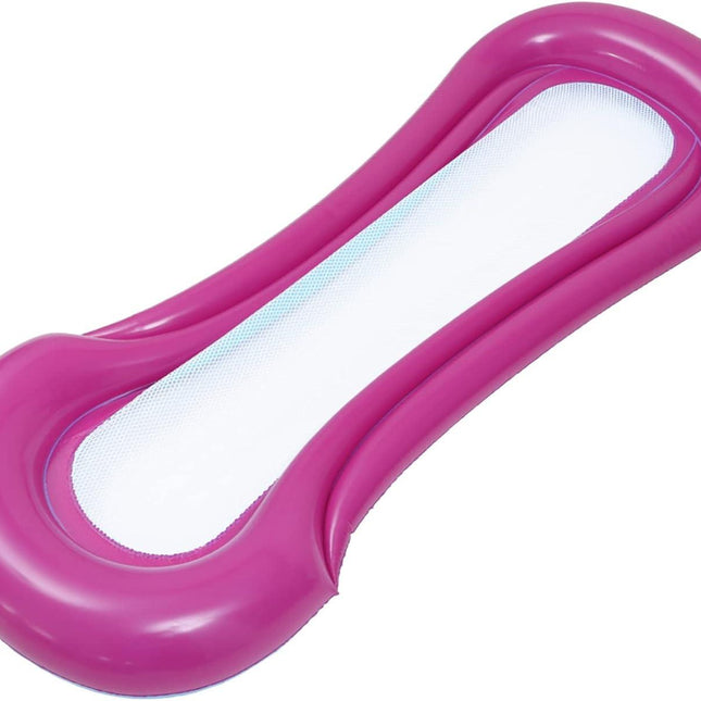Inflatable Red Floating Bed: Portable Foldable Swimming Mat for Pool Lounging, Water Fun & Beach Relaxation.