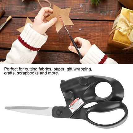 Professional Laser Guided Sewing Scissors for Home Craft Wrapping Gift Fabric Sewing Cut Straight Fast for Fabric Paper Crafts | Upgraded Ergonomic Handle (Black).
