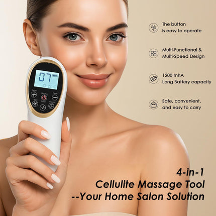Modern Jingluo Beauty Massager – Electric Meridian Facial & Body Roller with Gentle Suction and Warmth, Multi-Speed Skincare Tool for Relaxing Rituals (White).