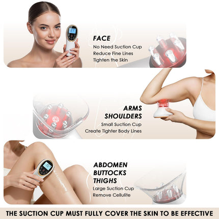 Modern Jingluo Beauty Massager – Electric Meridian Facial & Body Roller with Gentle Suction and Warmth, Multi-Speed Skincare Tool for Relaxing Rituals (White).