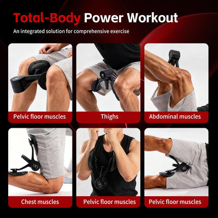 Smart Thigh Trainer with LED Display – 12-80lb Adjustable Resistance, 360° Rotation Kegel Exercise Equipment for Men & Women (Black) | Other Colors Available in Store.