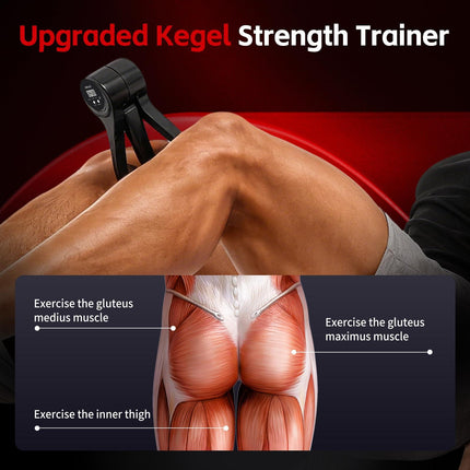 Smart Thigh Trainer with LED Display – 12-80lb Adjustable Resistance, 360° Rotation Kegel Exercise Equipment for Men & Women (Black) | Other Colors Available in Store.