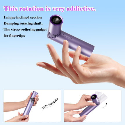 Portable Mini Handheld Fan – 3-in-1 Rechargeable Turbine Fan with 1-199 Speed, Digital Display, Neck Strap, Long Battery Life for Outdoor, Travel, Office Use (Purple).