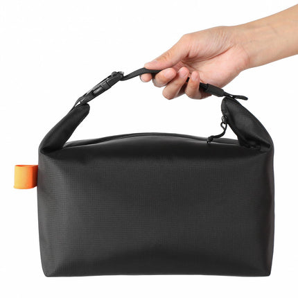 Foldable Lunch Bag – Reusable Insulated Cooler Tote with Waterproof Zipper, Leak-Proof Design, Lightweight & Compact, Ideal for Work, School, Picnic, Travel (Black).