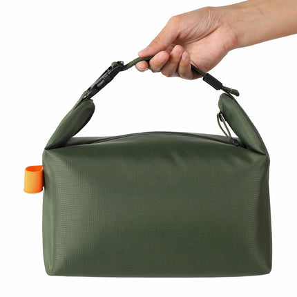 Foldable Lunch Bag – Reusable Insulated Cooler Tote with Waterproof Zipper, Leak-Proof Design, Lightweight & Compact, Ideal for Work, School, Picnic, Travel (Military green).