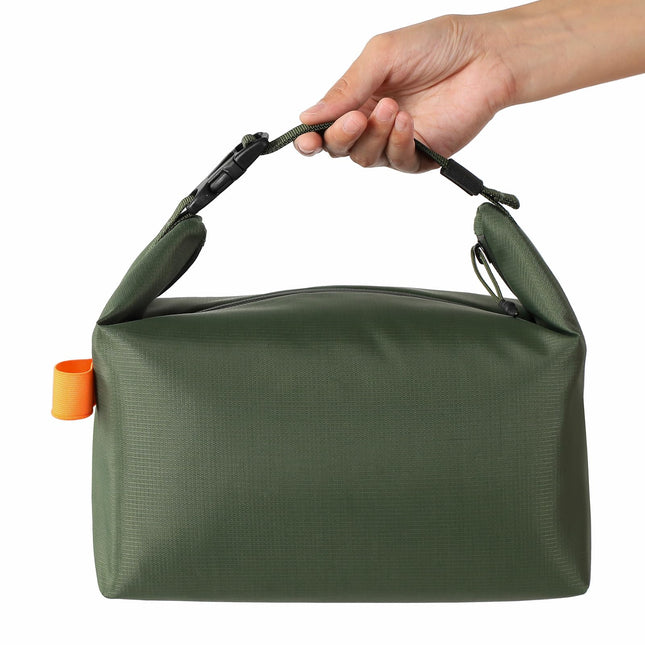 Foldable Lunch Bag – Reusable Insulated Cooler Tote with Waterproof Zipper, Leak-Proof Design, Lightweight & Compact, Ideal for Work, School, Picnic, Travel (Military green).