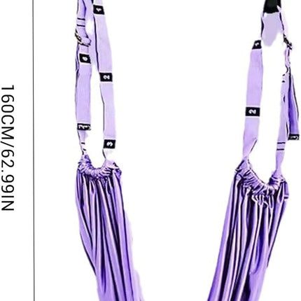 Door-Hanging Yoga Hammock for Backbend & Stretching – Adjustable Aerial Yoga Strap with Dual Anchors, Full-Body Flexibility Trainer for Home Use (Pink).