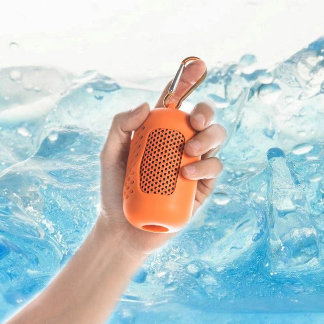 Instant Cooling Towel – Quick-Dry Sport Towel with EVA Storage Case & Carabiner Clip, Ideal for Gym, Outdoor, Travel Swimming(Orange).