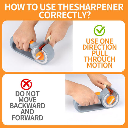6-in-1 Rotary Knife Sharpener – Adjustable Multi-Function Sharpener for Knives, Scissors, Sushi & Bread Knives, Fast & Easy Sharpening Tool for Home Kitchen Use (Gray).