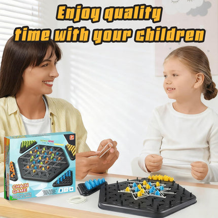 Chain Game – Multiplayer Strategy Board Puzzle for Kids & Adults | Fun Geometric Chess with Rubber Bands, 2–4 Players | Ideal Family Game for Parties, Gifts & Screen-Free Play.