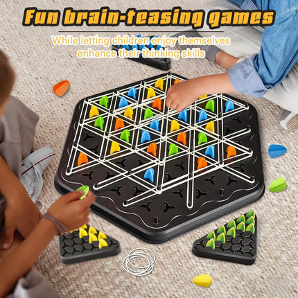 Chain Game – Multiplayer Strategy Board Puzzle for Kids & Adults | Fun Geometric Chess with Rubber Bands, 2–4 Players | Ideal Family Game for Parties, Gifts & Screen-Free Play.