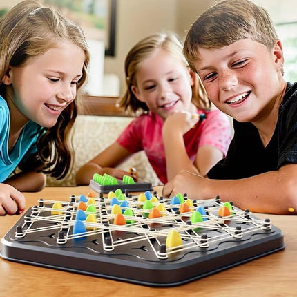 Chain Game – Multiplayer Strategy Board Puzzle for Kids & Adults | Fun Geometric Chess with Rubber Bands, 2–4 Players | Ideal Family Game for Parties, Gifts & Screen-Free Play.