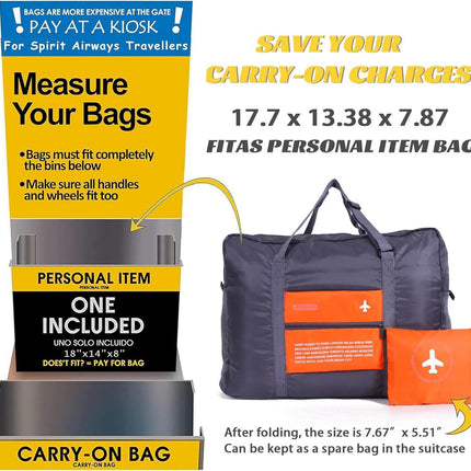 Compact Foldable Travel Duffel Bag – Lightweight Carry-On for Weekend Trips, Overnight & Gym Use (Orange) | Other Colors Available In-Store.