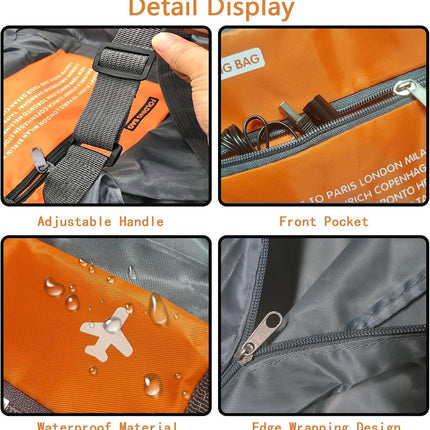 Compact Foldable Travel Duffel Bag – Lightweight Carry-On for Weekend Trips, Overnight & Gym Use (Orange) | Other Colors Available In-Store.