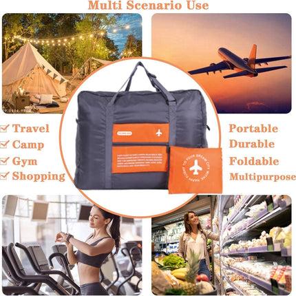 Compact Foldable Travel Duffel Bag – Lightweight Carry-On for Weekend Trips, Overnight & Gym Use (Orange) | Other Colors Available In-Store.