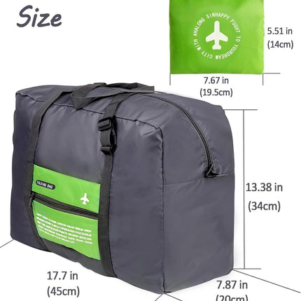 Compact Foldable Travel Duffel Bag – Lightweight Carry-On for Weekend Trips, Overnight & Gym Use (Green) | Other Colors Available In-Store.