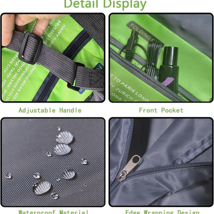 Compact Foldable Travel Duffel Bag – Lightweight Carry-On for Weekend Trips, Overnight & Gym Use (Green) | Other Colors Available In-Store.