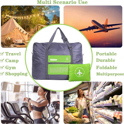 Compact Foldable Travel Duffel Bag – Lightweight Carry-On for Weekend Trips, Overnight & Gym Use (Green) | Other Colors Available In-Store.