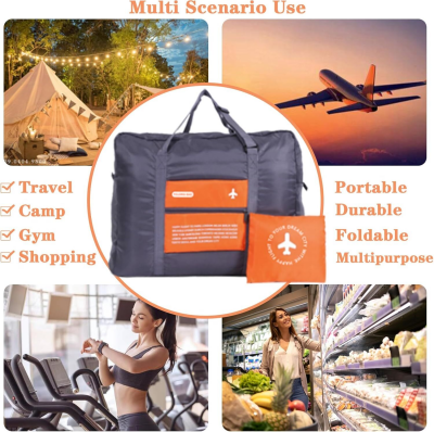 4-Pack Foldable Travel Duffel Bag Set – Compact Carry-On Luggage in Pink, Blue, Green & Orange | Perfect for Family Trips, Gifts & Organized Travel.