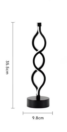 Twisted Spiral LED Table Lamp – Modern Touch-Control Desk Light for Bedroom, Living Room & Café Decor (Black).