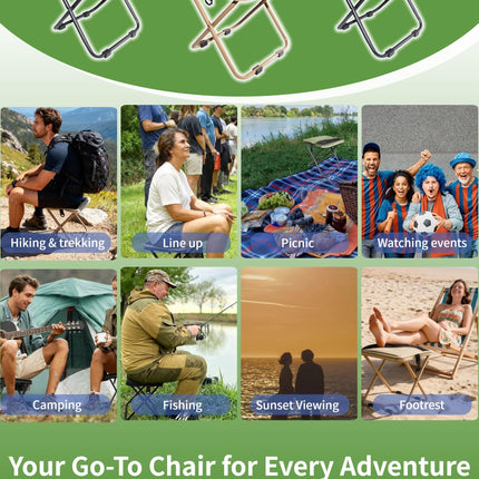 Black Portable Folding Chair – Compact Outdoor Stool for Camping, Fishing & Hiking | Lightweight Collapsible Seat with Carry Bag | Durable Steel Frame | Other Colours Available In-Store.