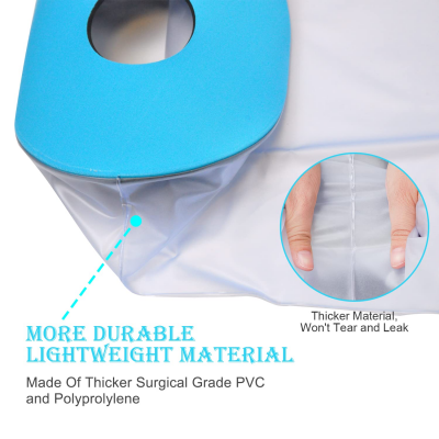 Full Leg Waterproof Shower Sleeve for Adults – Reusable Cast Protector for Foot, Ankle & Lower Leg During Bathing or Water Activities (Blue).