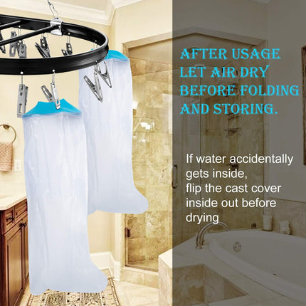 Lower Leg Waterproof Shower Sleeve for Kids – Reusable Cast Protector for Calf, Ankle & Foot During Bathing or Water Activities (Blue).