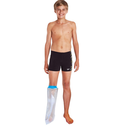 Lower Leg Waterproof Shower Sleeve for Kids – Reusable Cast Protector for Calf, Ankle & Foot During Bathing or Water Activities (Blue).