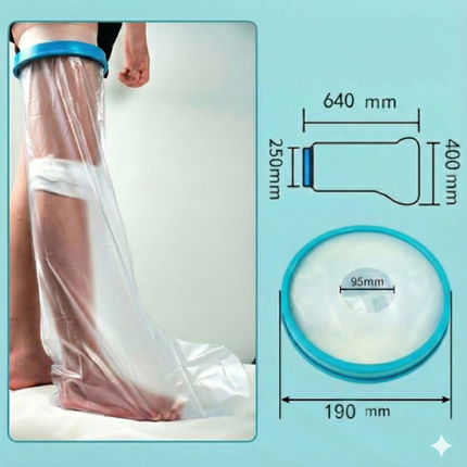 Lower Leg Waterproof Shower Sleeve for Kids – Reusable Cast Protector for Calf, Ankle & Foot During Bathing or Water Activities (Blue).