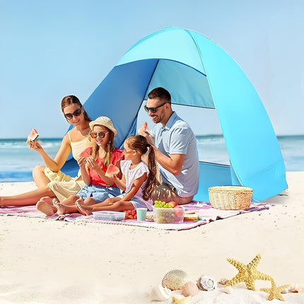Pop Up Beach Tent: 3-4 Person UPF 50+ Sun Shelter with Carry Bag – Quick-Setup Shade for Beach/Camping(XL).