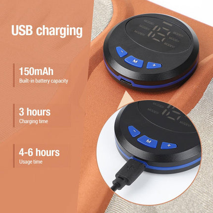 Smart Foot Massage Mat with 6 Modes & 15 Intensity Levels – Rechargeable Pulse Therapy Pad for Relaxation at Home, Office, or Travel (Orange).
