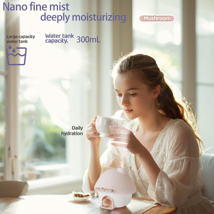 Mushroom Humidifier with Sunset Light — Pink.