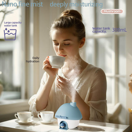 Mushroom Humidifier with Sunset Light — Blue.