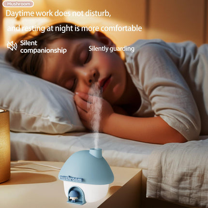 Mushroom Humidifier with Sunset Light — Blue.