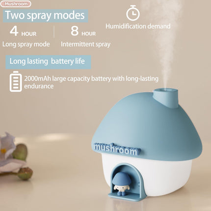 Mushroom Humidifier with Sunset Light — Blue.