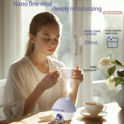 Mushroom Humidifier with Sunset Light — Purple.