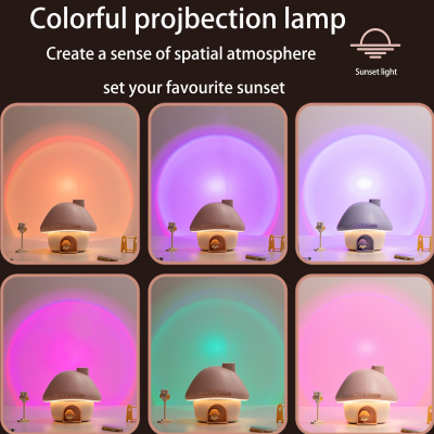 Mushroom Humidifier with Sunset Light — Purple.