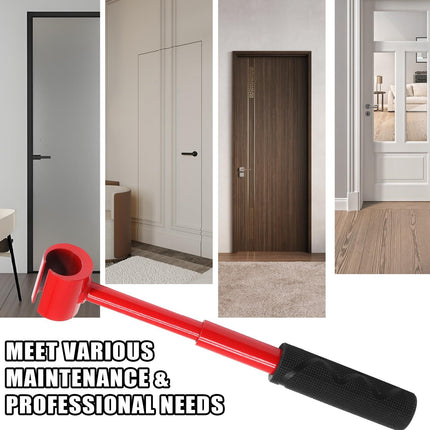 4-in-1 Door Hinge Adjustment Tool – Heavy-Duty Carbon Steel Wrench with Interchangeable Heads for 14mm/0.55" to 25mm/0.98" Hinges, 153mm/6.02" Length (Red).